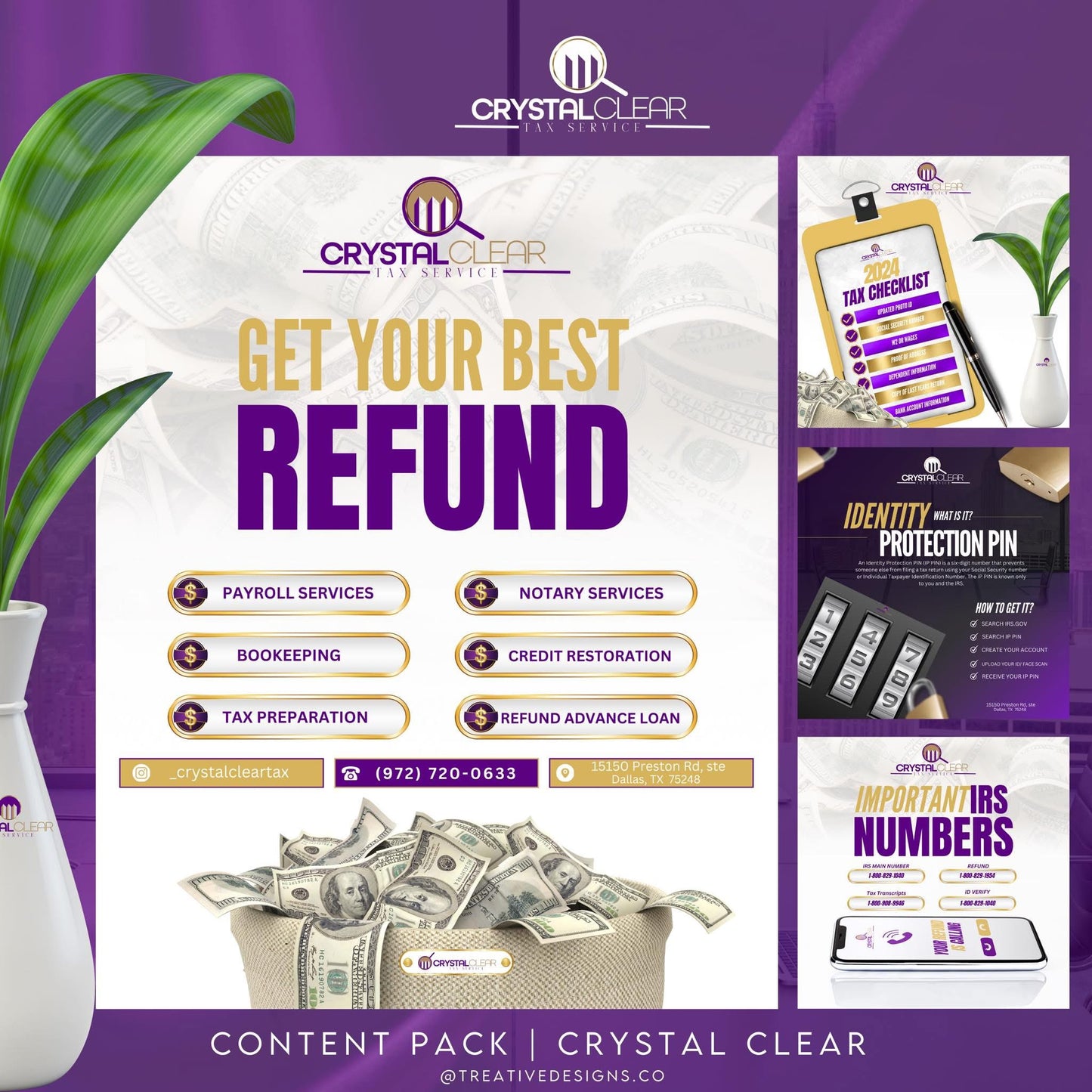 Set of 4 digital graphics